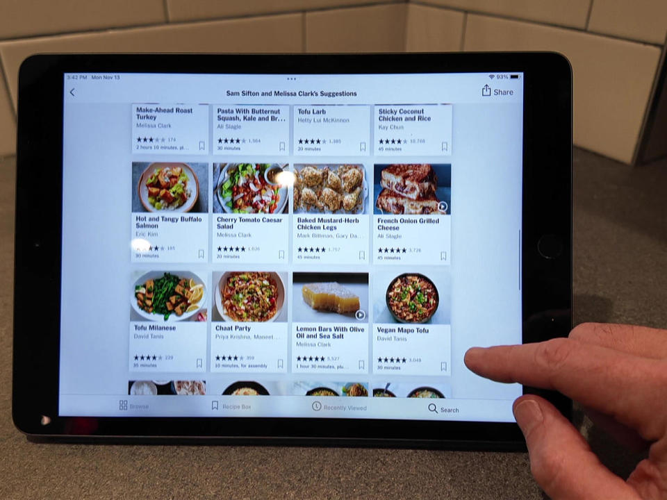 The New York Times Cooking app contains more than 21,000 recipes.  / Credit: CBS News