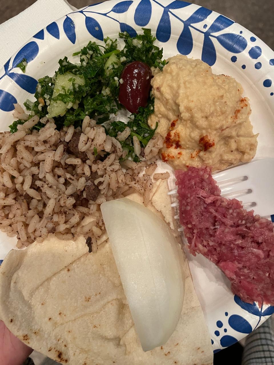 The Desert Inn offered hummus and pita, tabouli (parsley salad), raw kibbee and Syrian rice.