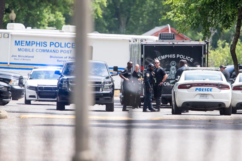 The Memphis Police Department TACT/Bomb Unit respond after military artifacts were found during an archive review at the Memphis Museum of Science and History in Memphis, Tenn., on Friday, July 7, 2023. The items were confiscated and will be disposed of, according to MPD.