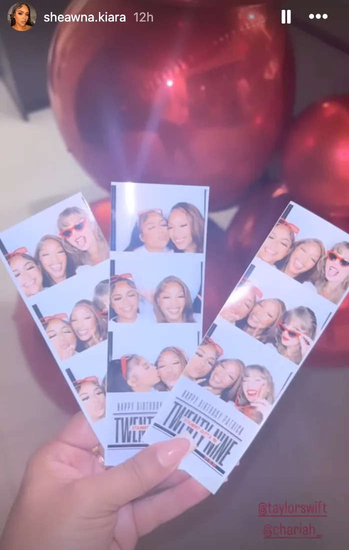 Taylor Swift and company in photo booth pictures