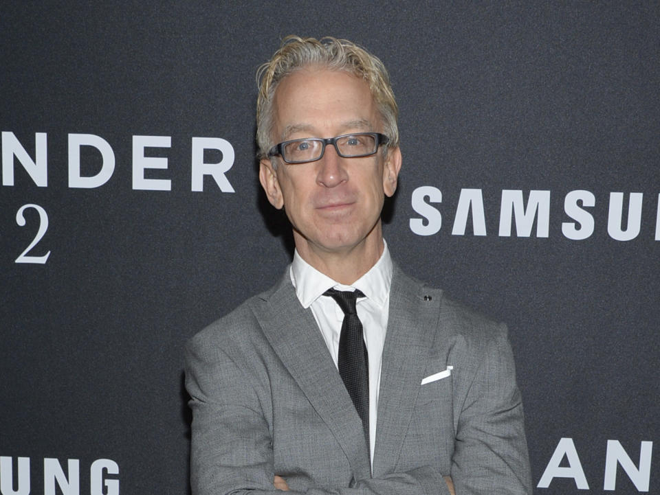 FILE - This Feb. 9, 2016 file photo shows actor Andy Dick at the world premiere of "Zoolander 2" in New York. Dick has been charged with groping a driver from a ride-hailing service. Los Angeles County prosecutors say he is expected to be arraigned Friday, Oct. 4, 2019, on a charge of misdemeanor sexual battery. They allege he groped a driver in West Hollywood on April 12, 2018. (Photo by Evan Agostini/Invision/AP, File)