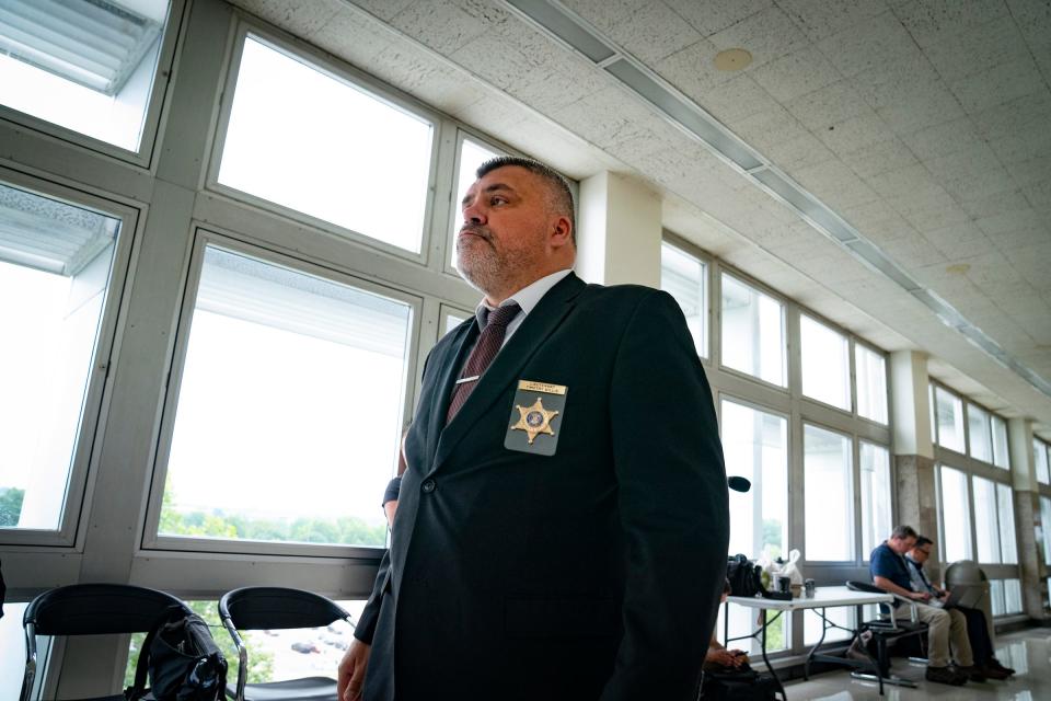 Oakland County Sheriff's Det. Lt. Timothy Willis at the Oakland County Courthouse in July 2023. He was the first witness to testify Thursday in Jennifer Crumbley's involuntary manslaughter trial.