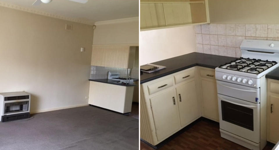 The Adelaide unit also comes with two bedrooms and gas appliances in the kitchen and living room.