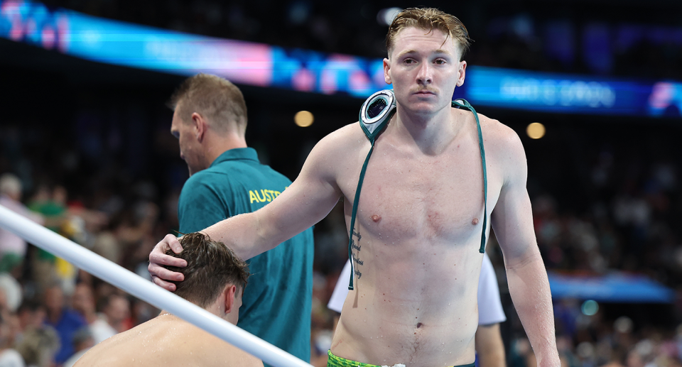 The Australian men's water polo team were shattered after losing to the USA in a quarter-final shootout at the Olympics. Pic: Getty