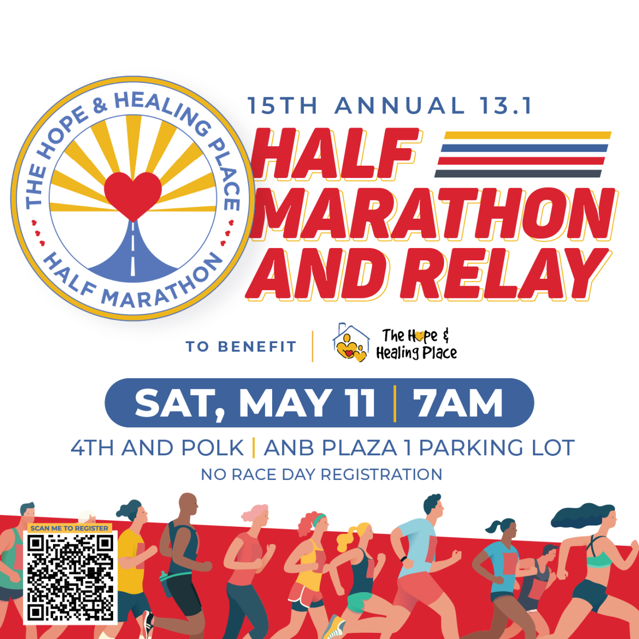 The Hope & Healing Place (HHP) invites one and all to come and run the distance and help others along their healing journey, by participating in the 2024 Hope and Healing Half Marathon Race and Relay at Amarillo National Bank Plaza 1 on May 11.