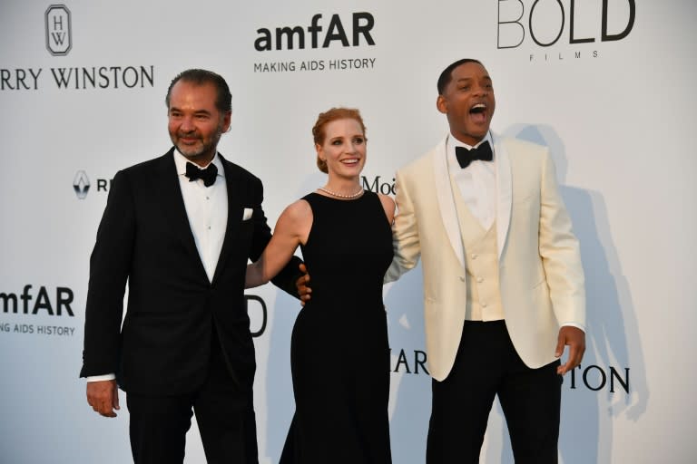 Stars attending the gala dinner included US actress Jessica Chastain and actor Will Smith