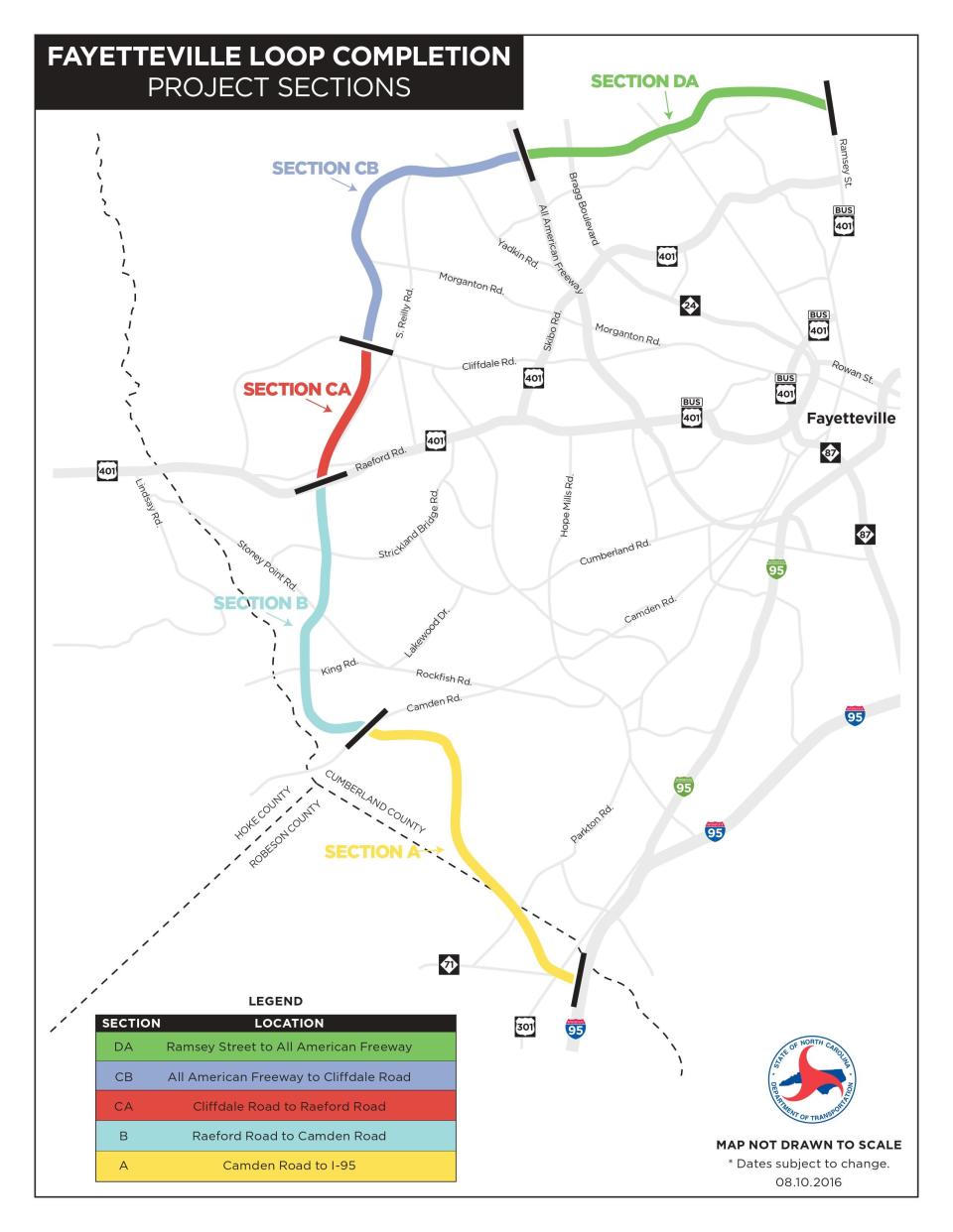 The phases of the Fayetteville Outer Loop.