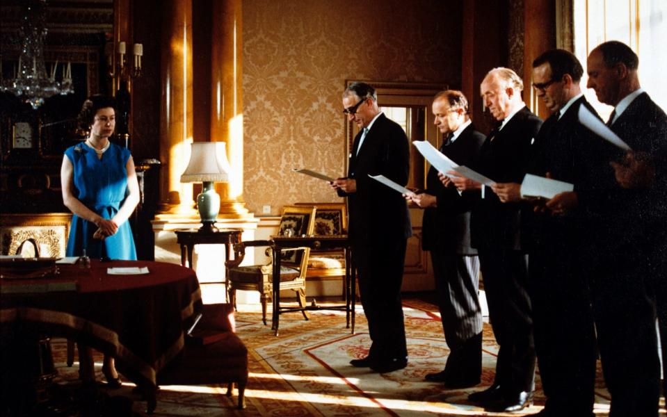 Queen Elizabeth II with her privy council - Joan Williams/Rex Features