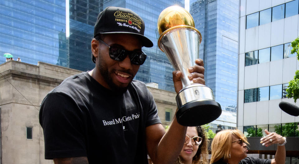 Although Kawhi Leonard's time in Toronto was short, there's no denying that it was sweet. (Photo by Julian Avram/Icon Sportswire via Getty Images)
