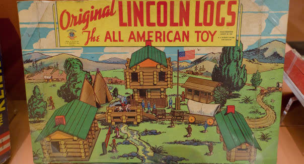 Vintage Original Lincoln Logs toy box