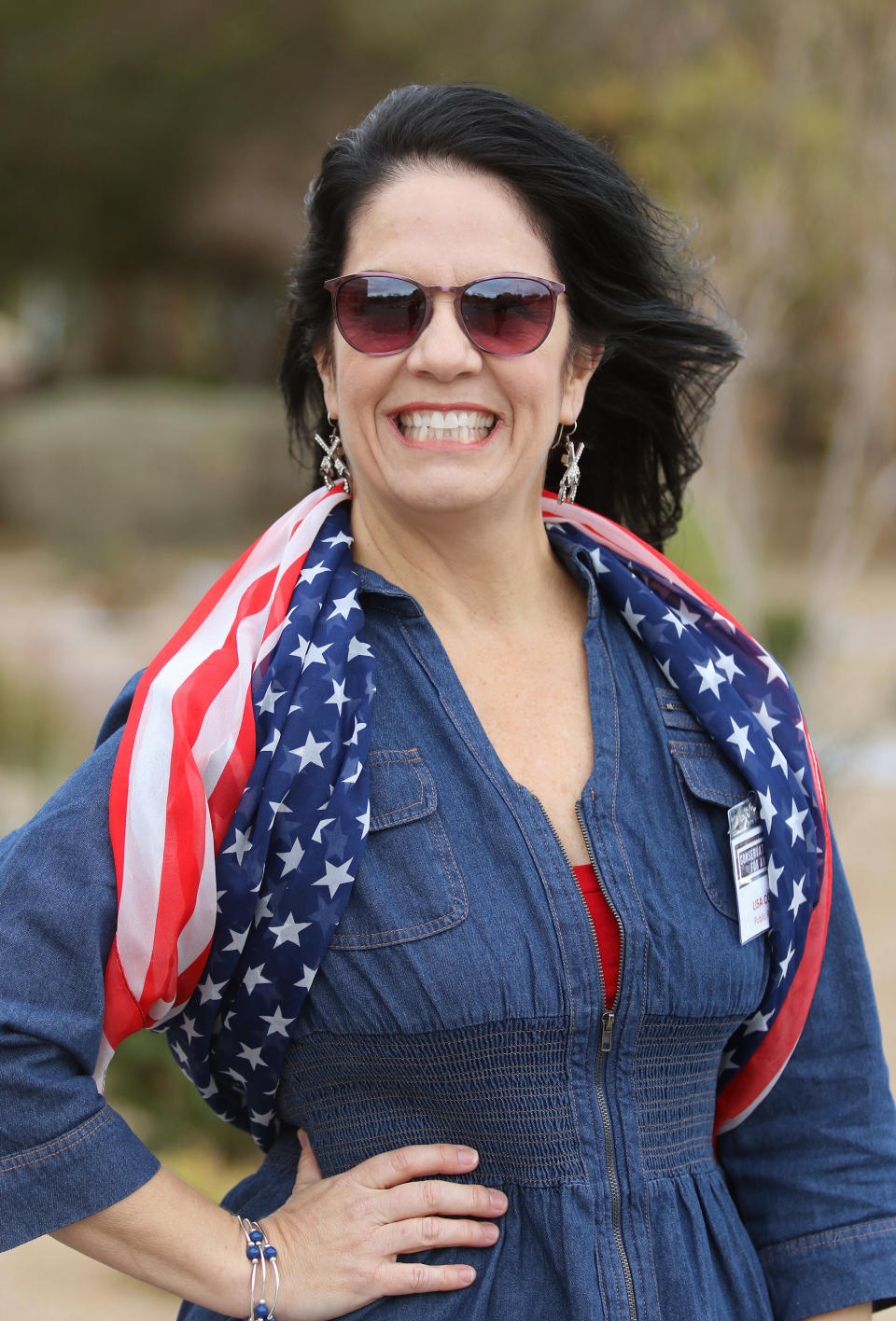 Lisa Collins, of Crestline, Calif., was a co-organizer of the Conservative Women for America rally in Las Vegas. (Photo: Ronda Churchill for Yahoo)