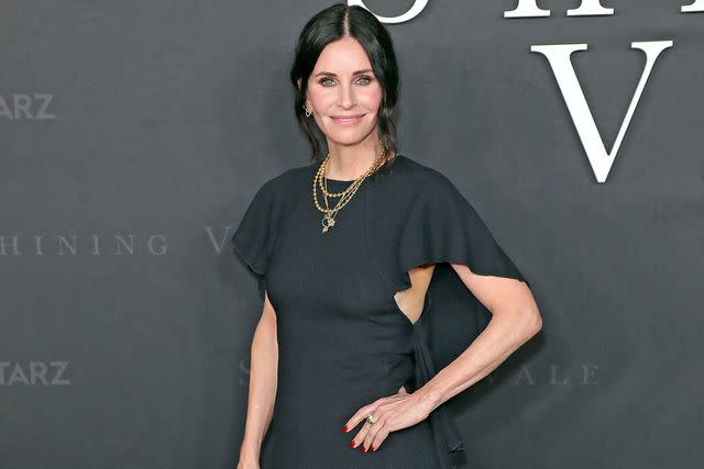 Leon Bennett/Getty Courteney Cox attends premiere of STARZ "Shining Vale" - red carpet at TCL Chinese Theatre on February 28, 2022 in Hollywood, California.