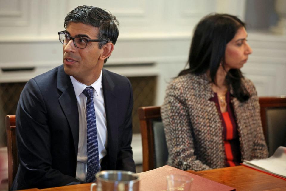 Prime minister Rishi Sunak and home secretary Suella Braverman (PA)