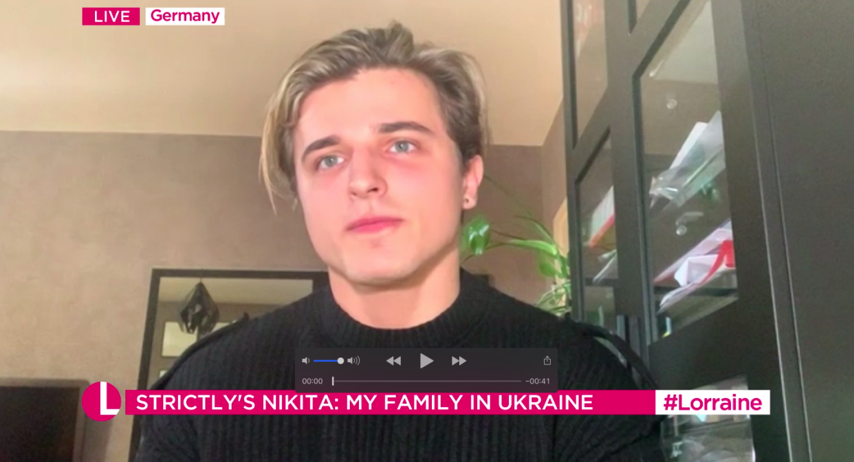 Nikita Kuzmin appeared on 'Lorraine'. (ITV)