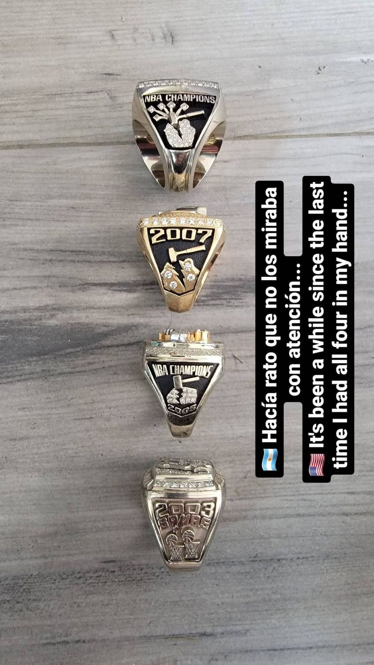 Los cuatro anillos de la NBA que conquistó Manu Ginóbili con San Antonio Spurs