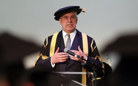 Duke of York installed as the Chancellor of the University of Huddersfield - Credit: Lynne Cameron/PA