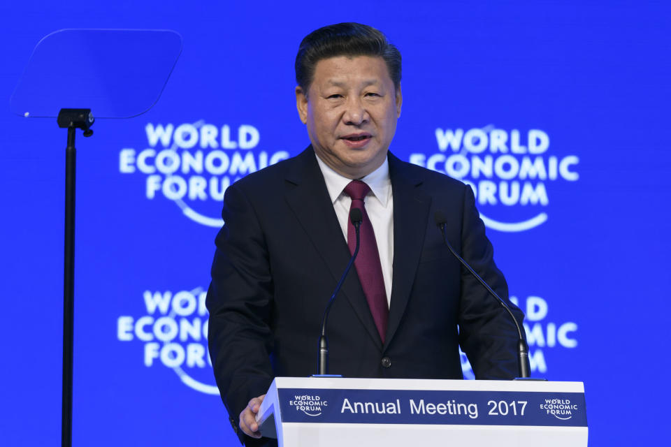 China's President Xi Jinping defends globalization.
