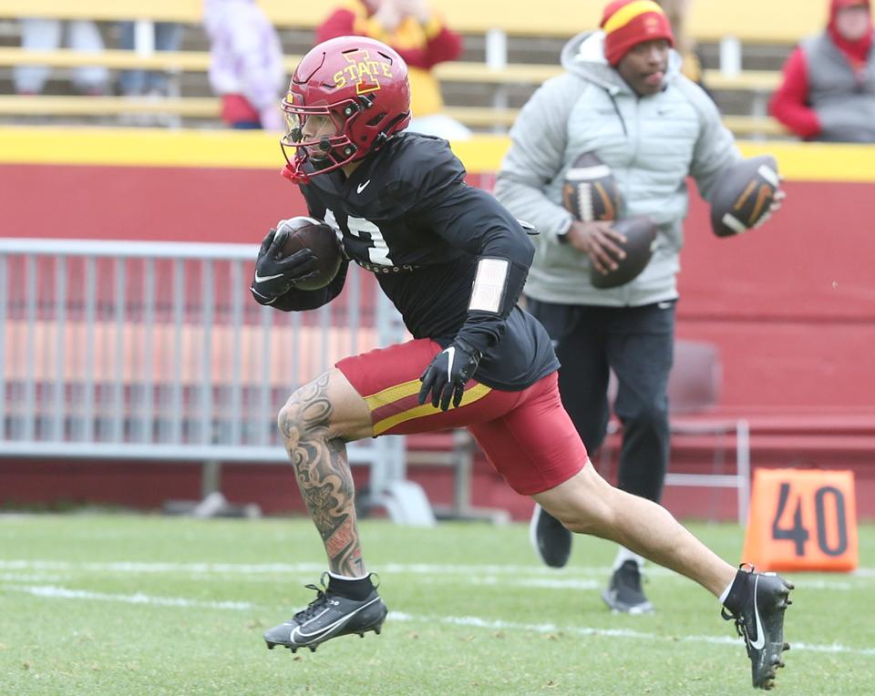Iowa State receiver Jaylin Noel looked good during Saturday's warmup to a spring game that many veterans watched from the sidelines.