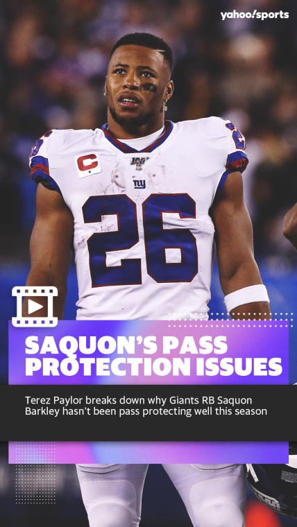 Saquon Barkley's pass protection remains an issue for Giants