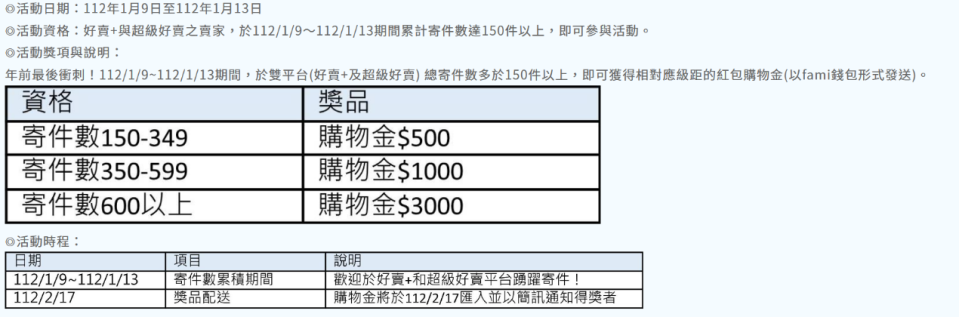 全家推出好賣+與超級好賣雙平台活動。（圖／翻攝自全家官網）