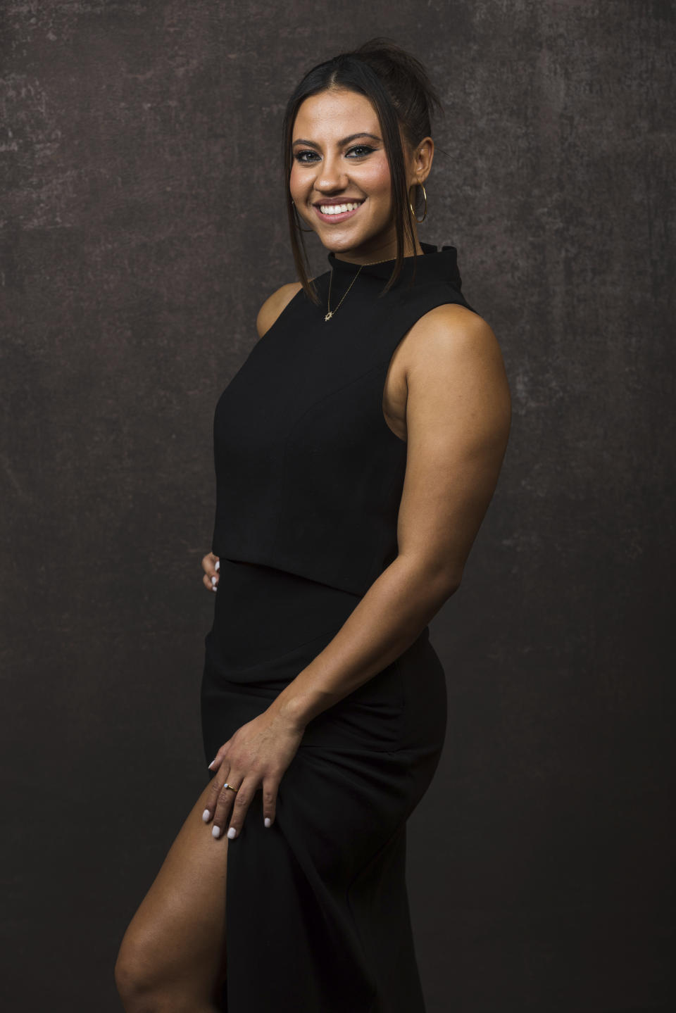 FILE - Cheyenne Isabel Wells, a cast member in the Paramount+ television series "Grease: Rise of the Pink Ladies," poses for a portrait during the Winter Television Critics Association Press Tour on Jan. 9, 2023, in Pasadena, Calif. (Willy Sanjuan/Invision/AP, File)