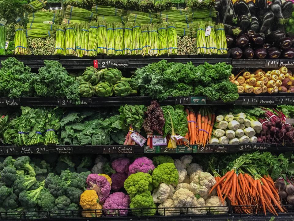 Produce section of a grocery store