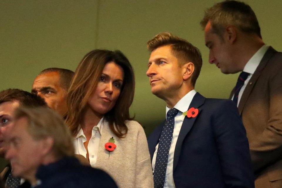 Crystal Palace chairman Steve Parish and TV presenter Susanna Reid at Chelsea v Crystal Palace (Getty Images)