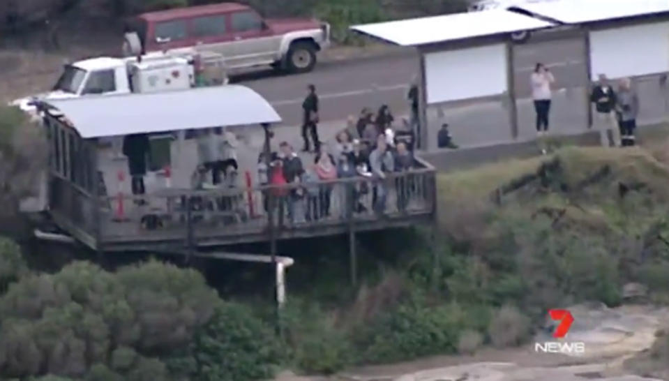 The man is believed to have fallen near a whale-watching platform. Photo: 7News