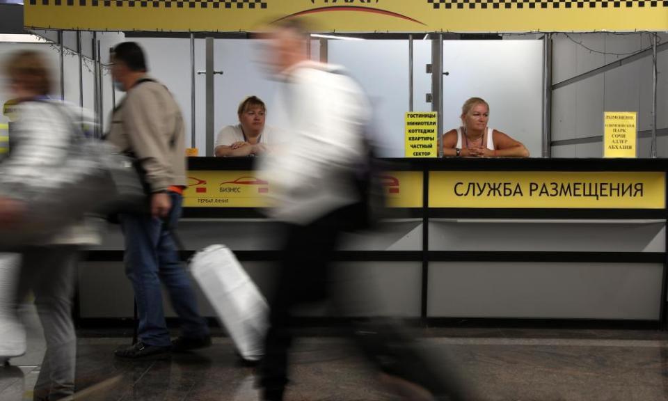 Passengers at Sochi airport in Russia