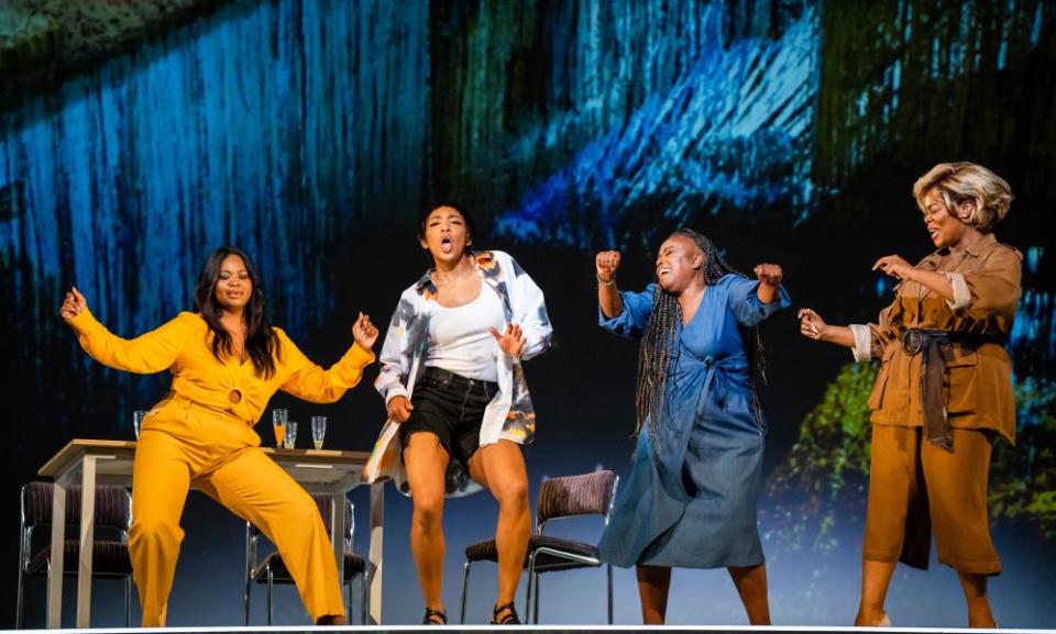 Stories that impact people today… Chanáe Curtis, Idunnu Münch, Nadine Benjamin and Sarah-Jane Lewis in Blue by Jeanine Tesori, at English National Opera, April 2023.