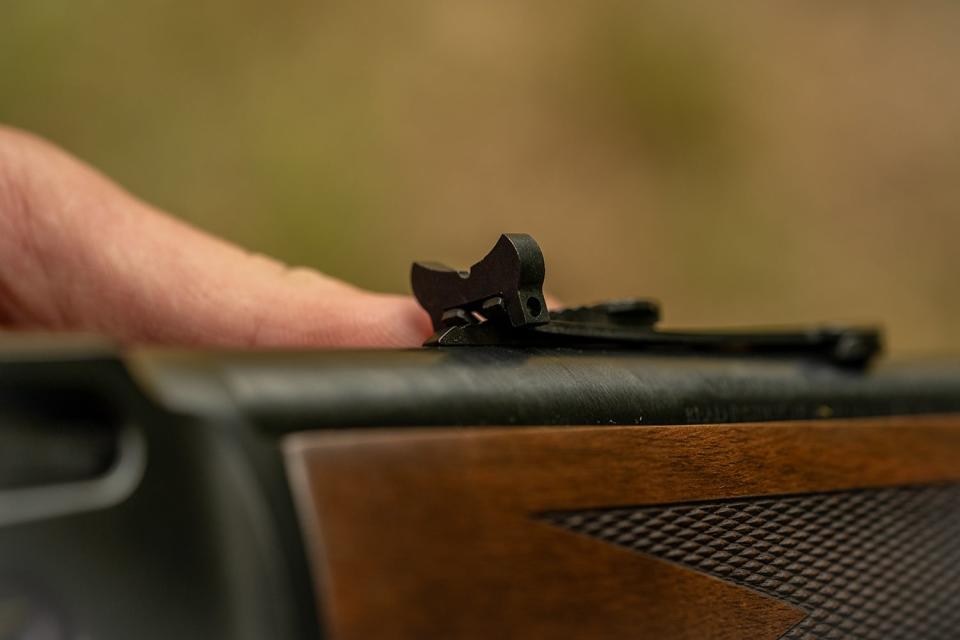 close-up of marlin rifle sight