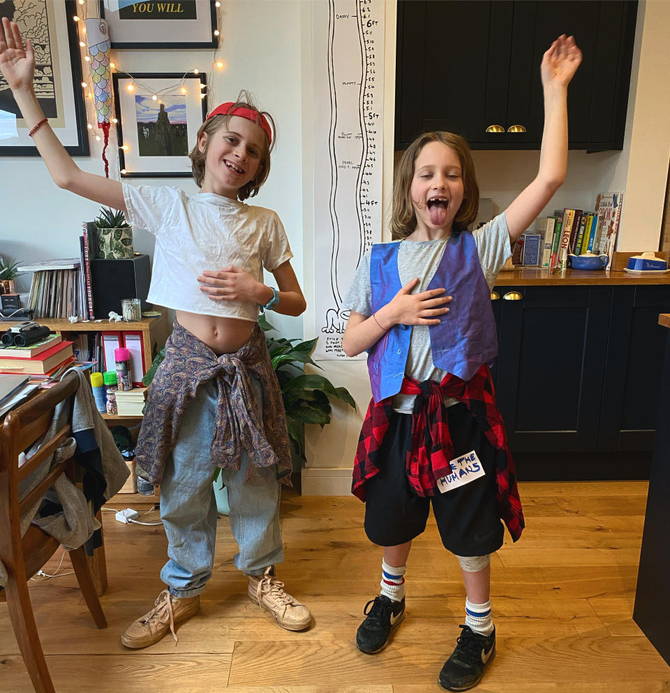 Pearl even roped in brother Elliott with some of her costumes, including them dressing up as Bill and Ted. (SWNS)