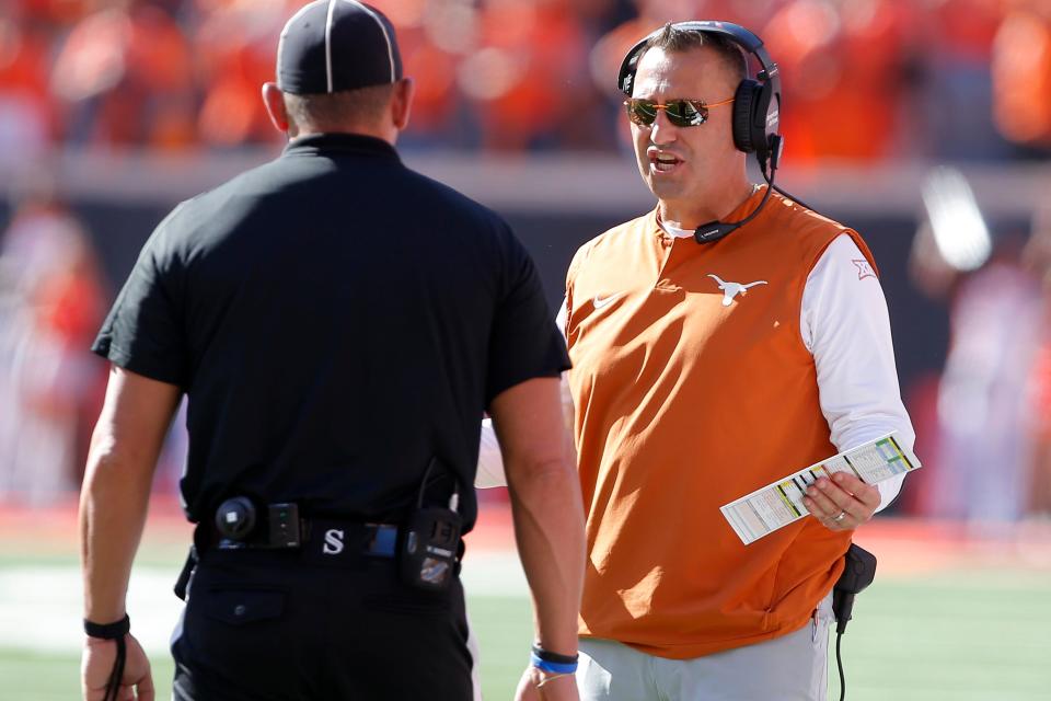 Texas coach Steve Sarkisian during Saturday's game against Oklahoma State.