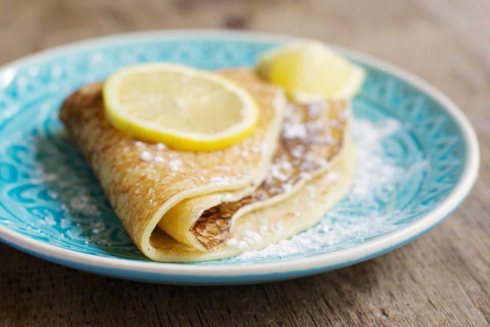 <p>You don’t need a romantic night in Paris to experience the delights of the classic crêpe. There are usually two types of this very thin pancake -- sweet crêpes and savory galettes. They’re served with various fillings from only sugar to Nutella, strawberries and more.</p><p><strong>Get the recipe at <a href="https://www.delish.com/cooking/recipe-ideas/recipes/a52114/easy-basic-crepe-recipe/" rel="nofollow noopener" target="_blank" data-ylk="slk:Delish;elm:context_link;itc:0;sec:content-canvas" class="link ">Delish</a>.</strong></p>