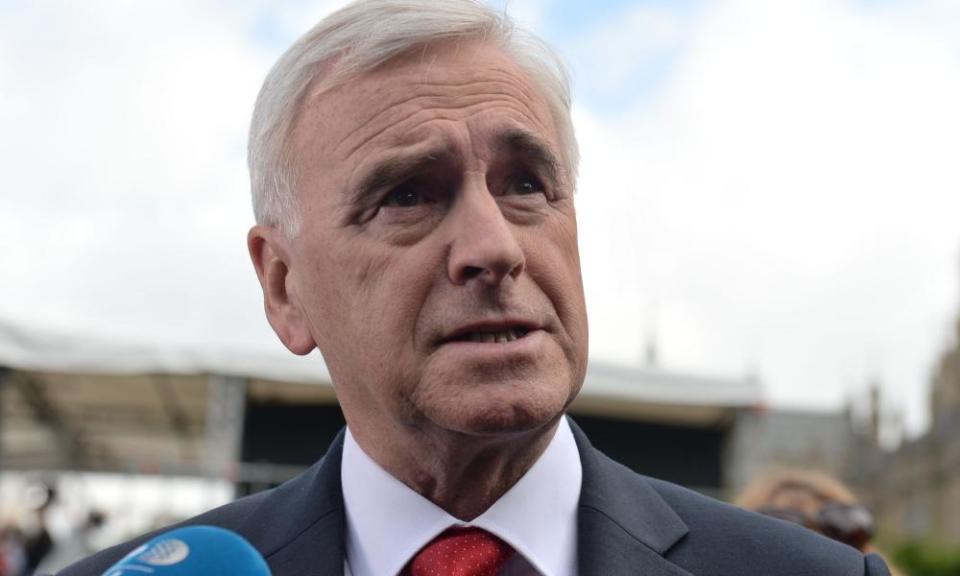 The shadow chancellor, John McDonnell