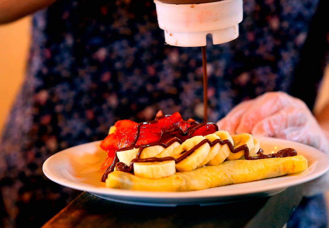 A Nutella strawberry banana crepe at Kagen’s.