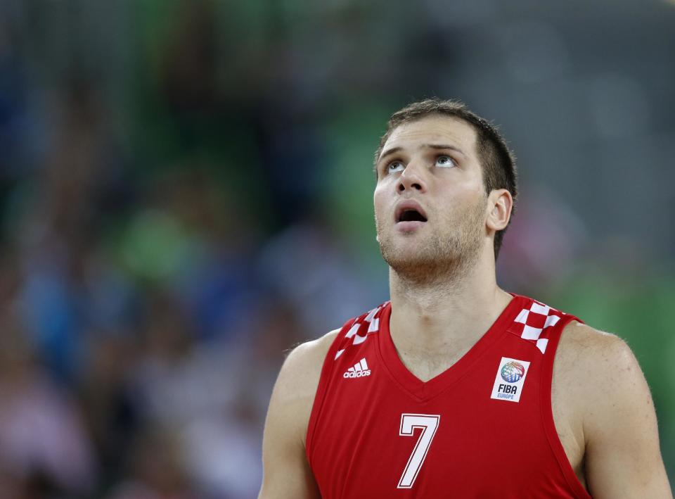 Bojan Bogdanovic will be looking up at the scoreboard in Barclays Center next year. (AP/Petr David Josek)