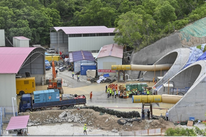 中國廣東省珠海市石景山隧道15日發生滲水事故，導致14名施工人員不幸罹難。   圖：翻攝中新網