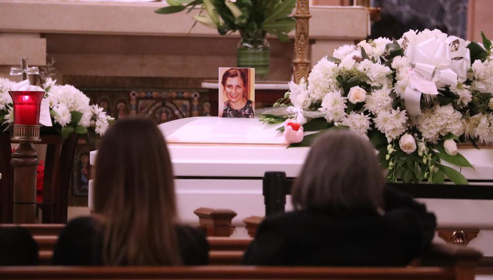 The wake for Ornela Morgan and her sons Gabriel, 12, and Liam, 10, at St. Francis of Assisi Church in West Nyack Jan. 11, 2024.