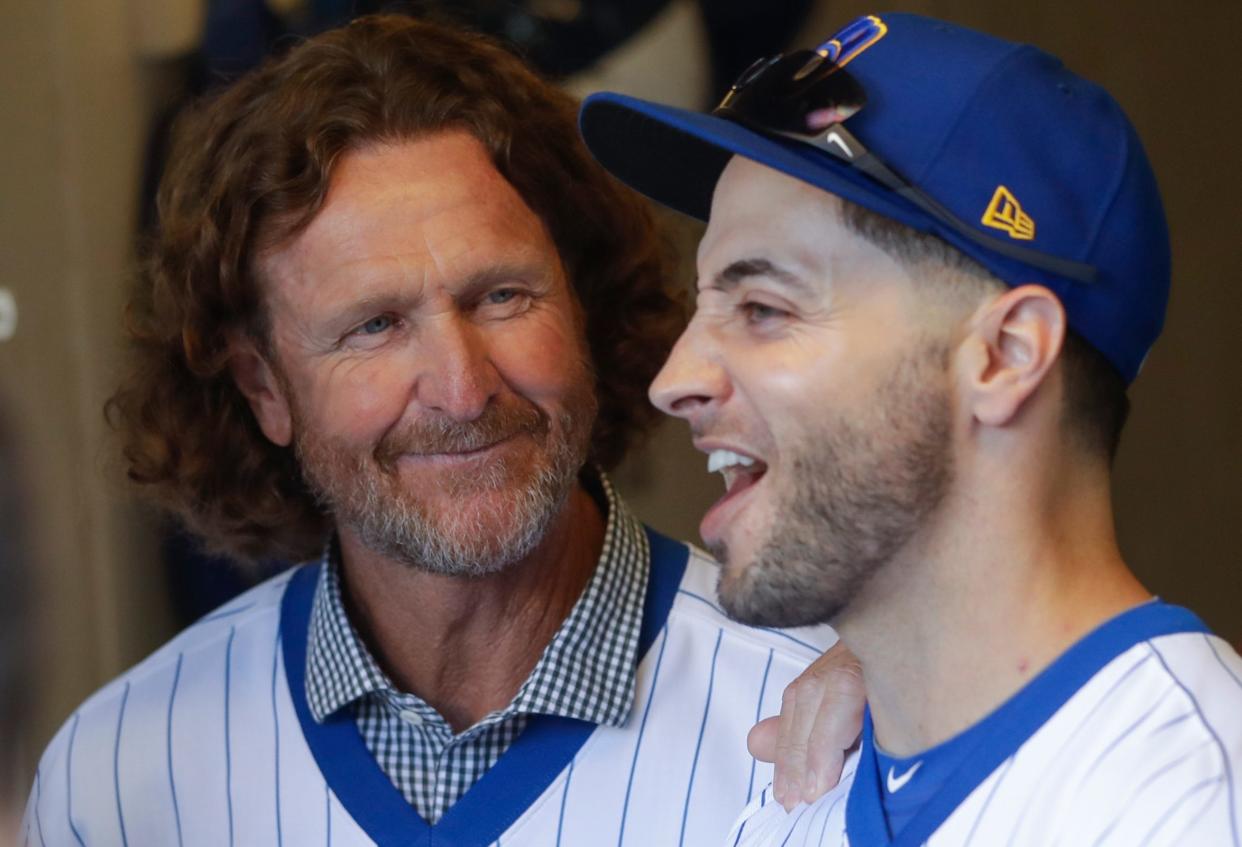 Robin Yount, left, will join the 1982 anniversary celebration, and Ryan Braun will be added to the Wall of Honor.