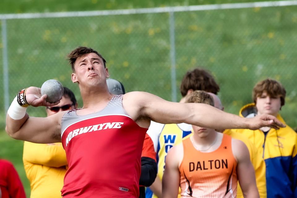 Dillon Morlock set another Wayne/Holmes record in the discus, despite less-than-ideal conditions at the WCAL Championships.