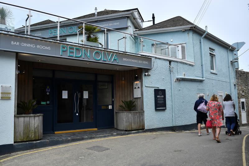 The Pedn Olva Hotel is seen, after it was closed due to a guest contracting coronavirus disease (COVID-19), during the G7 leaders summit, in St Ives