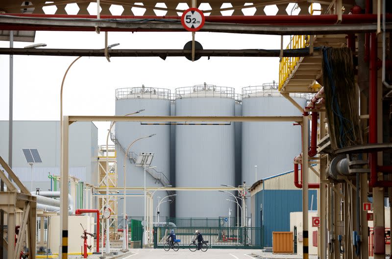 FILE PHOTO: Enagas liquefied natural gas (LNG) terminal at Zona Franca in Barcelona