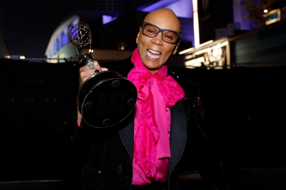 RuPaul at the 75th Emmy Awards at the Peacock Theater in Los Angeles on Monday, Jan. 15, 2024.