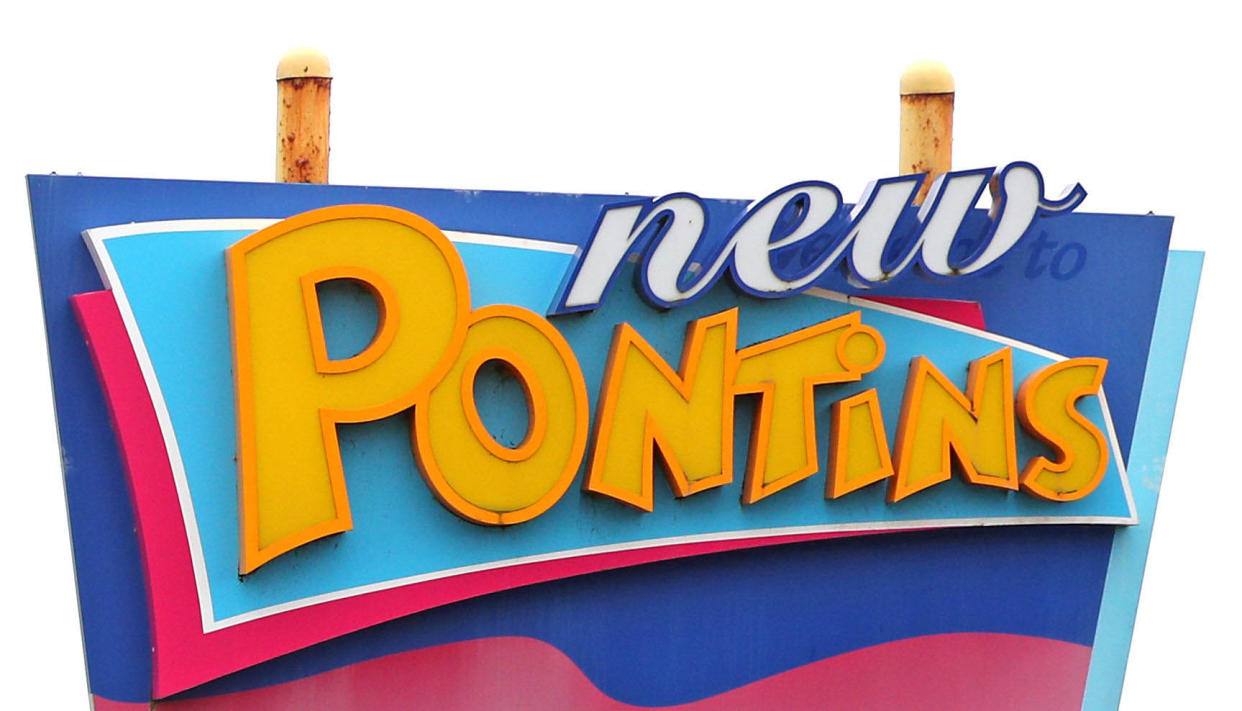 File photo dated 5/11/2020 of signage for Pontins. The owner of Pontins has entered into a legal agreement with the human rights watchdog after a whistleblower revealed it was using an 