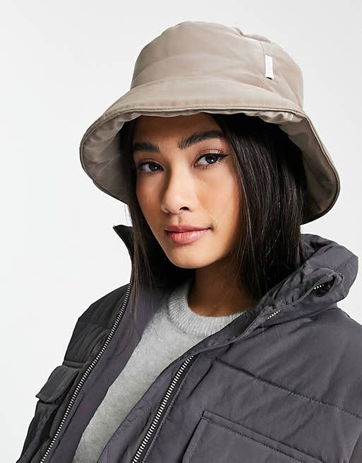 Rains Quilted Bucket Hat in Velvet Taupe