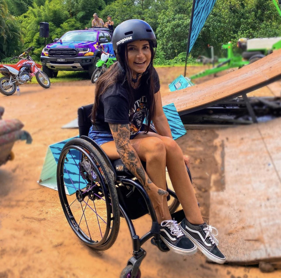 Paralysed by a spinal cord injury, Christina Vithoulkas hasn't let it stop her living a full life. Source: Christina Vithoulkas 