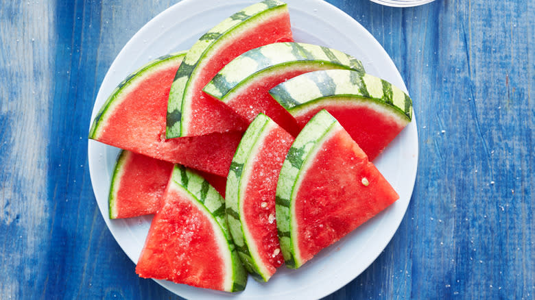 salted watermelon slices