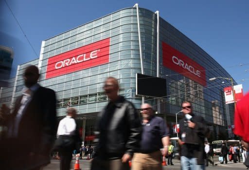 The Oracle Corp. logo is displayed at Oracle OpenWorld in San Francisco in 2010. Oracle accused Google of infringing on Java computer programming language patents and copyrights Oracle obtained when it bought Java inventor Sun Microsystems in a $7.4 billion deal in 2009