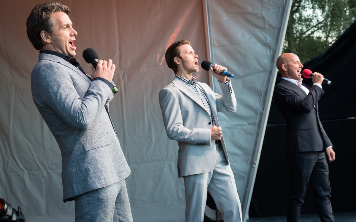 Julian Ovenden, Rob Houchen and Daniel Evans at Chichester Festival Theatre's Concert in the Park - Richard Gibbons